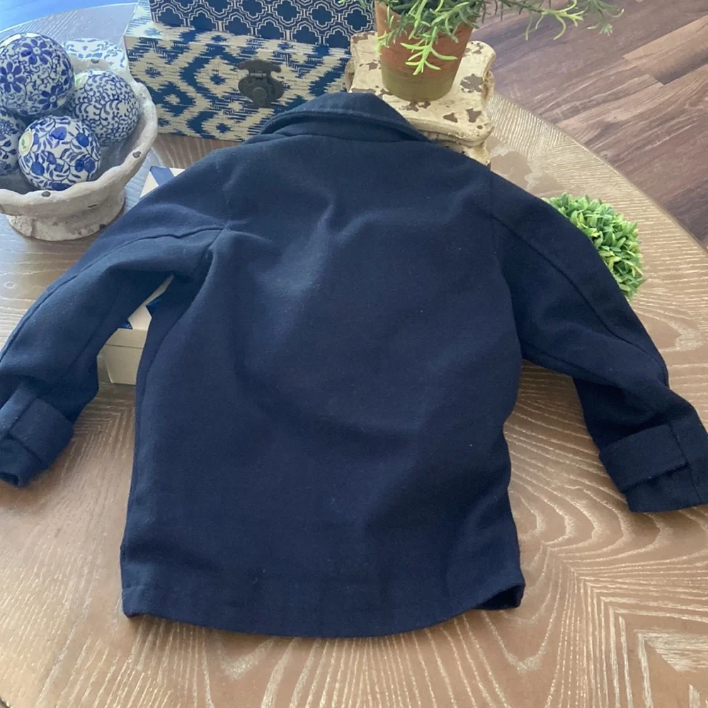 Little Boy Fleece Navy Blue Peacoat Dress Coat  Size 4